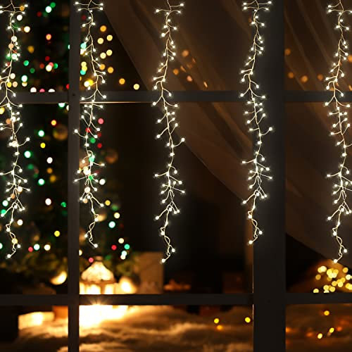 The Christmas Workshop 70439 Waterfall Curtain Chaser Lights / 240 Warm White LEDs / 8 Light Modes/Speed Control/Indoors & Outdoors Suitable / 5m Lead Wire / IP44 Waterproof Lights