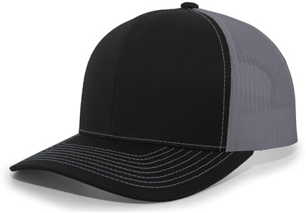 Pacific Headwear Contrast Stitch Trucker Snapback â€“ Breathable Mesh Hat Perfect for Running, Adjustable Cap 16