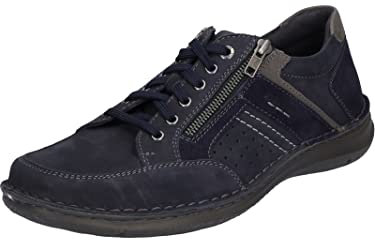 Josef Seibel Herren Low-Top Sneaker Anvers 87,Weite K (Extra weit),Wechselfußbett,Freizeitschuhe,Turnschuhe,Indigo-Kombi,46 EU