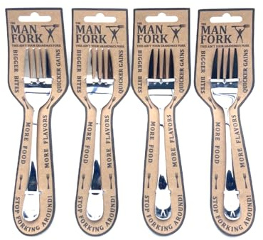 The Man Fork - Wolfpack [ 4 Man Forks ] - Holds 40% MORE FOOD So You Can Crush BIGGER BITES With MORE FLAVORS - As Seen On TV