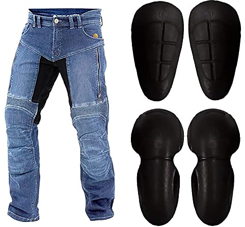 WinNet Jeans da Moto con Inserti in Kevlar Anti Abrasione da Uomo