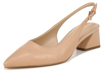 Franco Sarto Escarpins Racer à Bride arrière pour Femme, Cuir Beige Nude, 38 EU