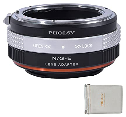 PHOLSY Kompatibel mit Nikon G auf Sony E, Nikon F auf Sony E Objektivadapter für Nikon F (G-Type) Mount Objektiv und Sony E (NEX) Kameragehäuse, Adapter mit dem Blendensteuerring