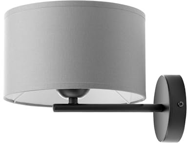 Miratic Applique da Parete con Sorgente Luminosa Sostituibile E27 max. 60W (non inclusa) Abat Jour da Muro Lampada da parete (grigio)