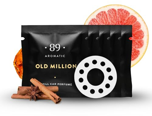 Aromatic • 89 • Bil luftfräschare klämma påfyllning 5-pack – mysk, kanel och bärnsten doftkapslar – långvarig bildoft mot dålig lukt – för lyxig bildoftdiffusor i bil, kontor, hem