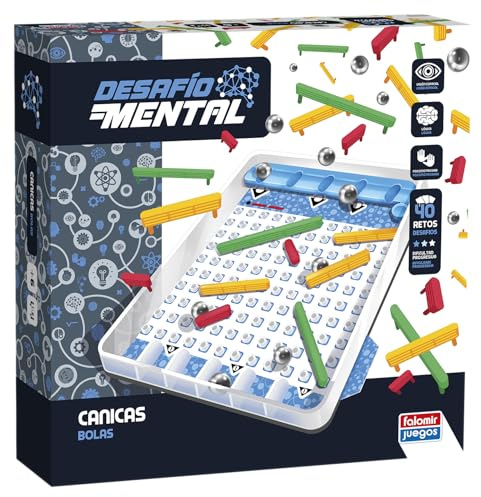 Falomir - Canicas Desafío Mental - Canicas y Barreras | Juego de Lógica y Destreza Visual | para 1 Jugador (Edad 6+)