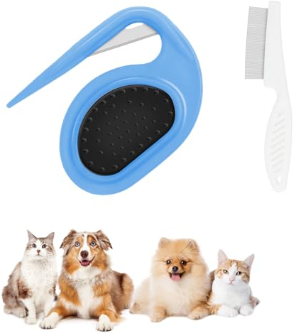 Adiwo Pet Knotting Comb, Entfilzungsmesser Katze mit Stahlklinge Knotenkamm Haar Entfernungswerkzeug Knoten Entferner Katze Perfekt zum Haustier Entfernt Unterwolle Verfilzungen mit Kamm
