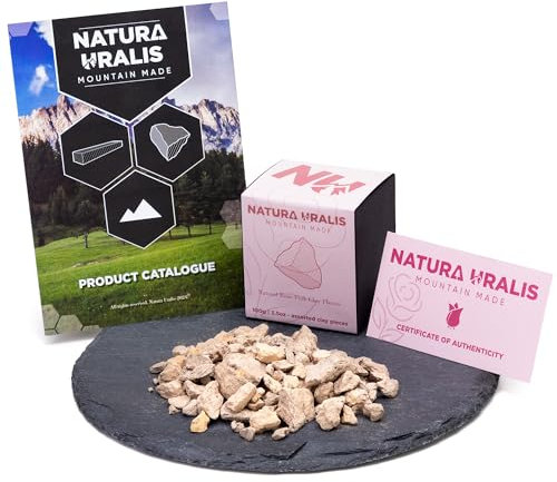 Natura Uralis Rosenrosa Tonerde | 100g Natürliche Rosentonerde, Cremeweiß Bis Pastellrosa - Erstaunlicher Crunch, Befriedigende Erdige, Samtige Und Feste Textur, ASMR-Erlebnis
