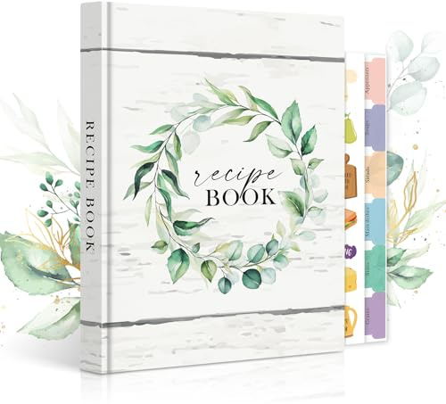 Lanpn A5 Libro di Ricette, Quaderno per Ricette da Scrivere Il Mio Ricettario in Pelle, Recipe Cook Journal Book to Write in Your own Recipes, Libri di Cucina Cooker Girl Libro, Inglese