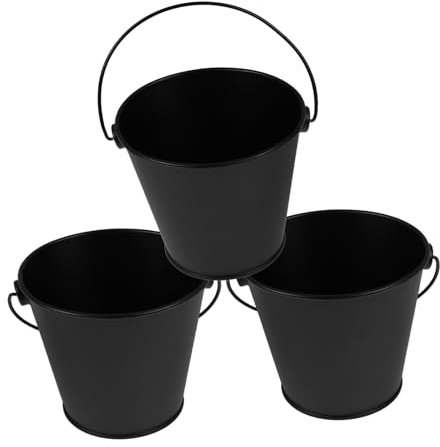 ifundom 3pezzi Secchio per Raccolta Olio da Accessorio da Barbecue Portatile Secchio in Latta Riutilizzabile per Barbecue all Aperto