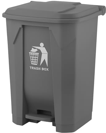 BURAKH Recycling Pedal Bin – 30L / 50L / 80L Waste Trash Rubbish Bin with Foot Pedal – Durable Plastic Dustbin for Kitchen, Home or Office Use – Easy Clean, Hands-Free Design