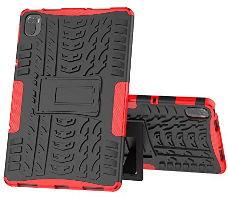 Tablettskydd Tablettskydd For Xiaomi Mi Pad 5/Mipad 5 Pro 11 tum 2021 Däckstrukturschock Proof TPU+PC Skyddande fodral med vikhandelsstativ Hemma för surfplatta(Rosso)