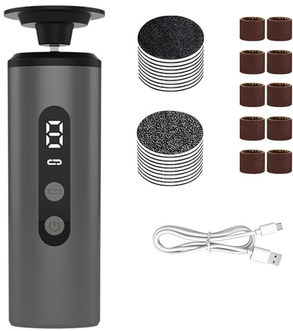 Xynovate Lima Electrica Pies Durezas, Lima Eléctrica Recargable para Pies, Pedicura Profesional Para Pies 2 EN 1 para Pies con Pantalla LED y 9 Niveles, Diseño Ergonómico