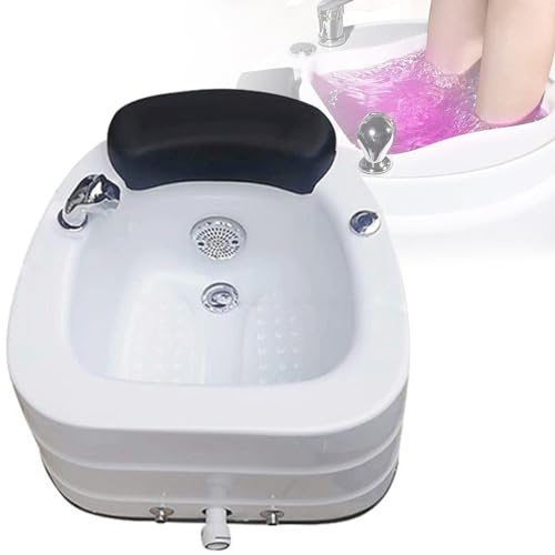 Portable Pedicure Foot Spa Bathtub, Acrylic Pedicure Chair Sink, Foot Bath Spa Tub for Salon and Home Use