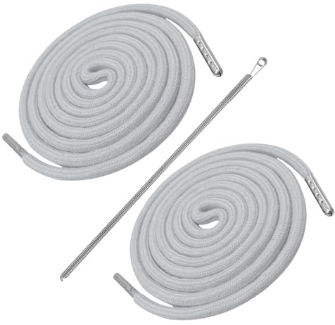 Cordón para sudadera y pantalón de chándal – 170 cm, cordón de algodón con extremos metálicos, cordón de resorte. Accesorios para sudadera con capucha y pantalones de chándal (2 piezas, gris)