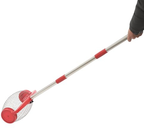 FROPIJ Nusssammler Rollsammler für Walnüsse, Walnuss Sammler Edelstahl Apfelsammler mit Aufbewahrungstasche, Obstsammler Garten mit Teleskopgriff für Walnüsse, Golf, Nüsse