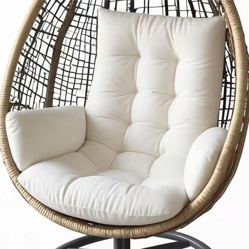 Générique Coussin pour Fauteuil Suspendu D'extérieur,Coussin De Jardin,Coussin De Fauteuil à Bascule, Balancelle Suspendue, épaissi Lavable Siège De Panier Suspendu Coussin,Blanc