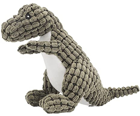 Sorandy Hundpipande Leksak Plyschvalp Dinosaurieform för små Medelstora Husdjur Interaktiv Tandrengöring 32 X 14 Cm (Små)