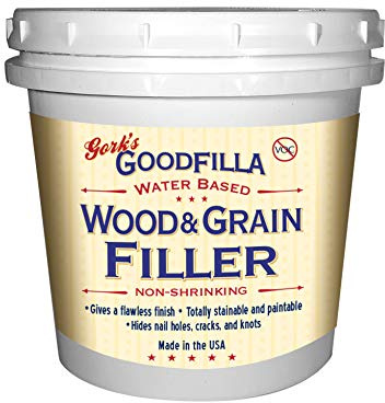 Goodfilla Ebony,1 Quart (3.5lbs) Wood and Grain Filler, Stainable, Sandable, Zero Waste, Non-Toxic, USA Made