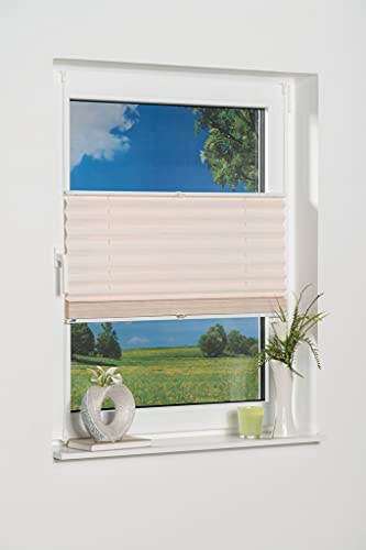 K-home Klemmfix-Bambus-Plissee Weiß 90 x 130 cm (B x L)