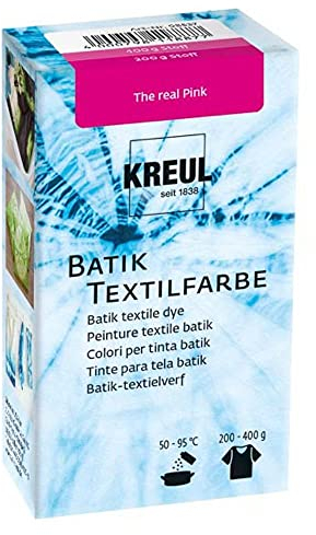 KREUL 98537 - Batik-Textilfarbe The real Pink, 70 g, Farbpulver zum Batiken und Färben von Textilien