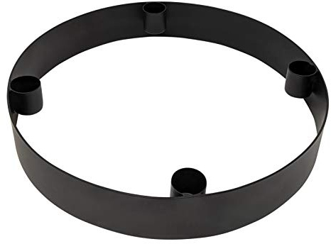 LaLe Living Ring-Kerzenständer - Onyx - aus Eisen in matt Schwarz, Ø25x4 cm, geeignet für 4 Stabkerzen als scandic Kerzenhalter in Allen Räumen oder als moderner Adventskranz Weihnachtsdeko
