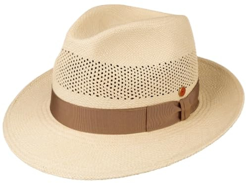 Mayser Imperia Strohhut Bogartform Ripsband Made in EU Herren Frühling Sommer Natur-beige 62 cm