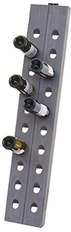 Mendler Deko-Rüttelbrett, Flaschenregal Weinregal für 20 Flaschen, Shabby-Look Vintage - grau