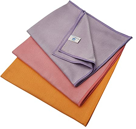 Aqua Laser 3er Set Silvana Mikrofaser Fenstertuch für die streifenfreie Fenster Reinigung | 65 x 45 cm | Mikrofaser Putztücher ideal als Fensterputztuch, Scheibentuch und Polierreinigungstuch