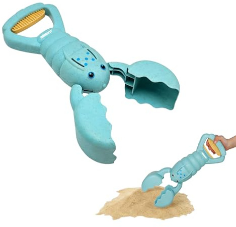 alldoro 63171 Sand Snapper Ecofriendly - Pelle à Une Main Design écrevisse en Plastique, Paille de blé, Bleu Clair, 34 cm de Long