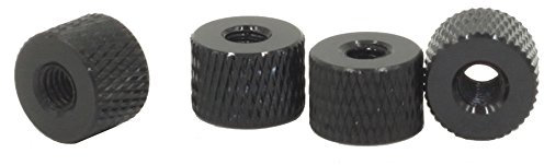 M4 Rändelmuttern Knopf Rändelmuttern Aluminium Mehrfarben 8 Stück (Schwarz)