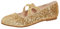 Girls Glitter Ballet Shoes Gold 1 UK