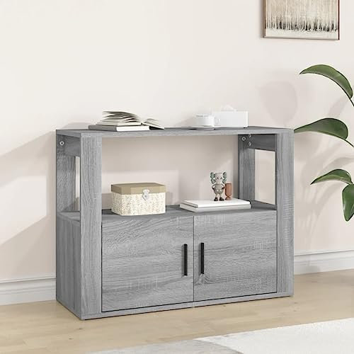 AUVYI Sideboard Grau Sonoma 80x30x60 cm Holzwerkstoff Badschrank Kleiderschränke Waschmaschinenschrank Aufbewahrungsschrank Apothekerschrank Küche Fernsehtisch Flurschrank