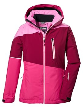 killtec Mädchen Skijacke/Funktionsjacke mit Kapuze und Schneefang KSW 331 GRLS SKI JCKT, dunkel himbeere, 164, 42091-000