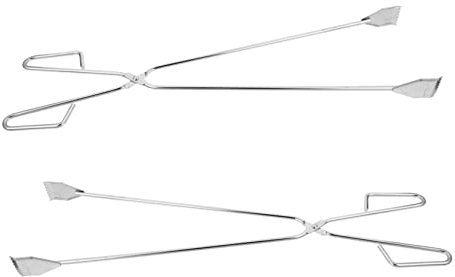 IMIKEYA 2 Pièces pince à charbon ustensile de cuisine pinces cuisine bbq accessoires poêle pincettes professionnelles pinces en acier pinces longues Tête plate pince à épiler Gril barbecue