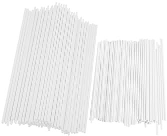 Yicoovey 200 palitos blancos para piruletas, palitos para cake pop, cake pop, set de cake pop, palitos para caramelos arcoíris, chocolates y postres, para hacer piruletas