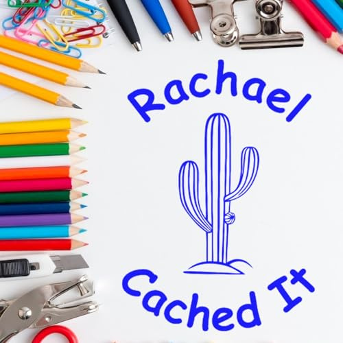 Wood Handle Cactus Cache Stamp - Ideal Geocaching Gift for Walkers and Runners Durable Geocache Stamp, Size 3/4, Ideal for Adding Fun to Your Outdoor Adventures with Stamp Pad