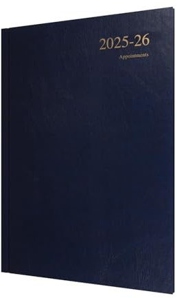 Collins 'Essentials' 12 Month Mid/Academic Year Planner, July 2025-July 2026 - ESSA43M.65-2526 - Week-to-View Appointments Diary, A4 Hard Cover, Dark Blue