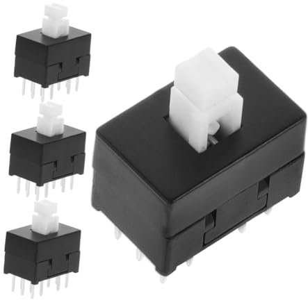 GLSTOY 4 Stück Wetterfeste Mini Drucktasten Rastschalter Aus Kunststoff Und Metall Ideal Für Autostart Lichtschalter Unterputz Und Jäger Wechselschalter Robuster Schutz Für