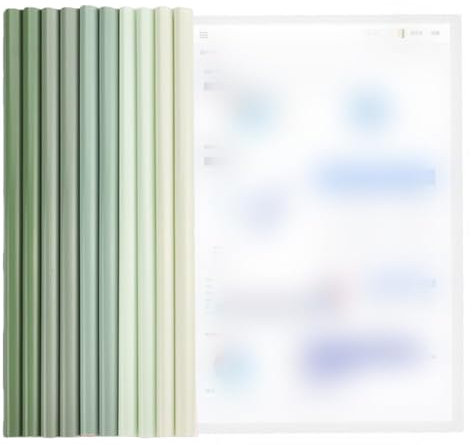 PYEUIFT 10 Stück Ordnerschieber, A4 Sliding Bar Binder, Kunststoff Sliding Bar Binder, Kunststoff Bericht Abdeckungen, Klemmschienen, Schiebebinder(Grün