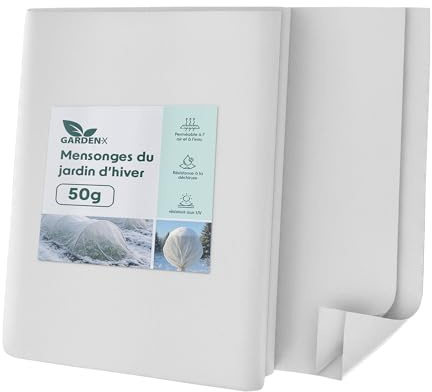 GARDENIX Toison Non-tissée d'hiver pour Plantes - 50 g/m² - 2,1 x 10 m (21 m²) - Protection hivernale pour Plantes