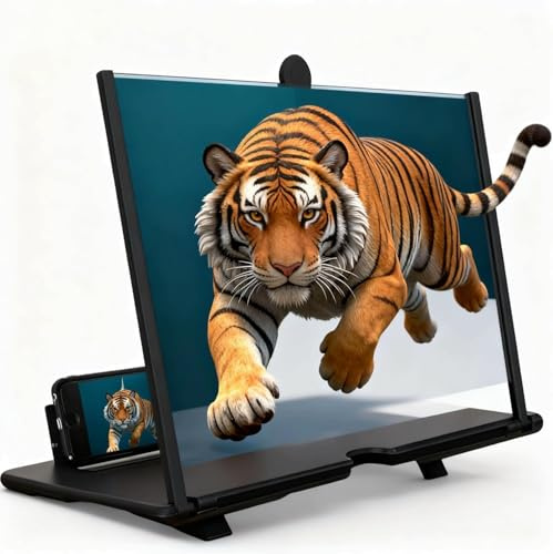 Screen Magnifier Version,2026 New Screen Magnifier for Cell Phone, Movies, Videos, and Gaming, Amplifier Desktop Magnifying for Seniors Reading (Black, 10 Inch)