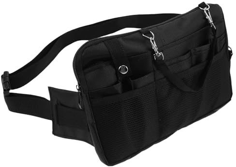 ANDRESLAD Paquet Banane Médical pour Infirmière Ajustable en Tissu Épais Grand Compartiment Multi-Poches Paquet de Rangement Professionnel pour Matériel Médical et Outils de Coiffure Usage