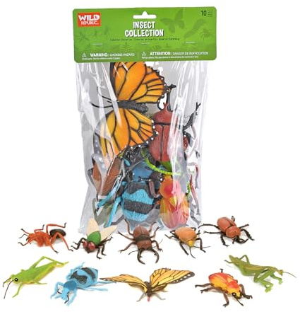 Wild Republic Insect Polybag, Kids Gifts, Educational Toy, Party Favors, 10 Pieces