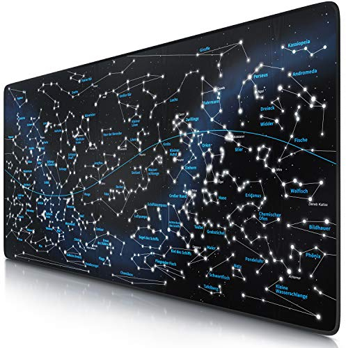 CSL - Tappetino per mouse da gaming, XXL, 900 x 400 mm, misura XXL, migliora precisione e velocità, adatto anche per mouse e tastiera Roccat, Razer, Logitech, segno zodiacale