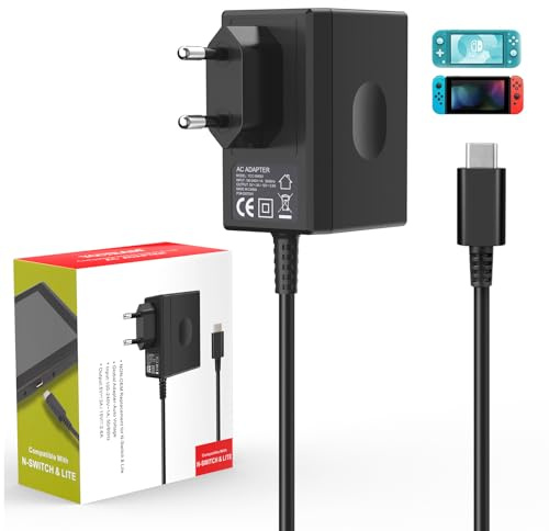 YCCSKY Netzteil für Switch/Switch OLED, Ladegerät für Switch Console Netzteil Unterstützt TV-Modus Schnelles Aufladen mit 15V/2.6A Schnelles Laden PD Netzteil für Switch Lite/Dock/Pro Controller