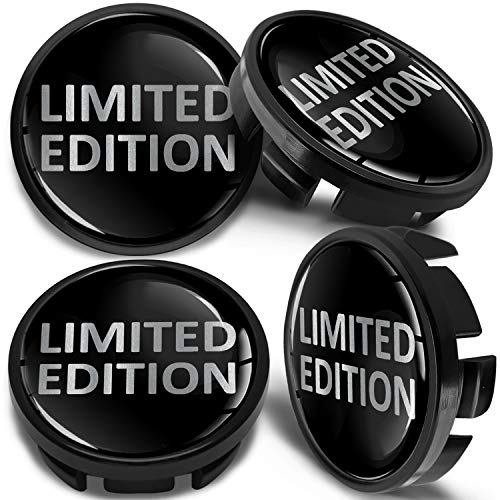 SkinoEu 4 x 65mm Nabendeckel Felgendeckel Radnabenabdeckung Nabenkappen Felgenkappen Radkappen Alufelgen Kompatibel mit VW 3B7 601 171 / 6U7 601 171 Limited Edition Schwarz CV 27