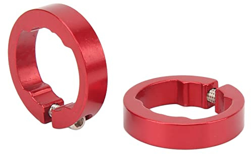 Anillos de Sujeción para Empuñaduras de Bicicleta, 2 Uds. Tapas de Extremo de Manillar de Bicicleta de Aleación de Aluminio Abrazaderas de Bloqueo de Empuñadura de Bicicleta para Manillar de(Rojo)