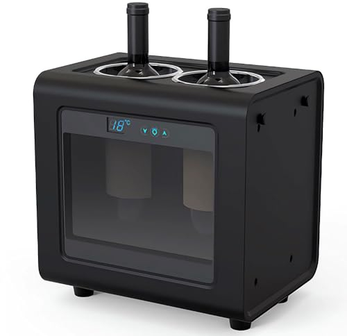 QUTBAG Raffreddatore di Vino Elettrico, refrigeratore per Bottiglie di Vino da appoggio con Controllo termostato Intelligente e Pulsante Touch LED, per Birra, Acqua, Latte, Vino, Bevande