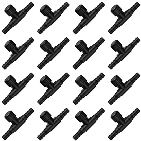 MRNHA 30 Pieces 2-Port Fish Tank Valve Plastic Air Pump Control Valve Aquarium T-Shaped Control Valve